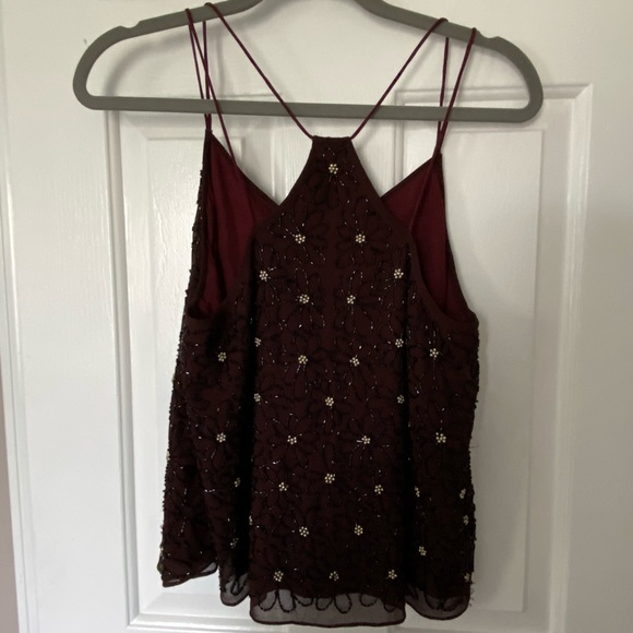 River island beaded tank top plum maroon strap - Picture 7 of 14